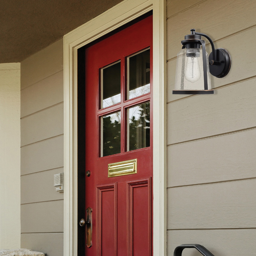 globe Roth Series 44304 Rustic Outdoor Wall Sconce, 120 V, Incandescent, LED Lamp, Metal Fixture - 4