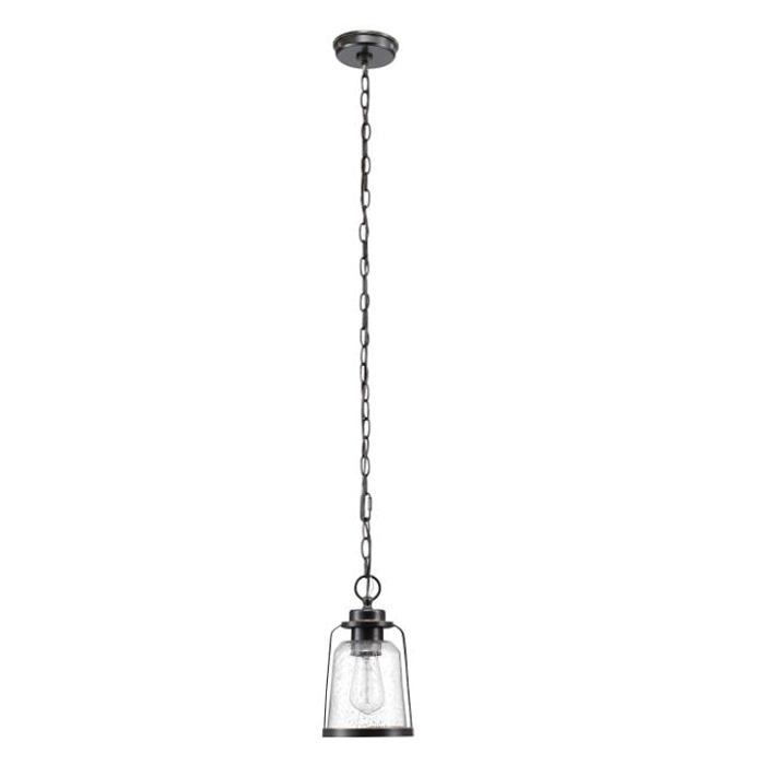 globe Roth Series 44309 Indoor/Outdoor Pendant, 120 V, 1-Lamp, Incandescent, LED Lamp, Metal Fixture, Brown Fixture - 2
