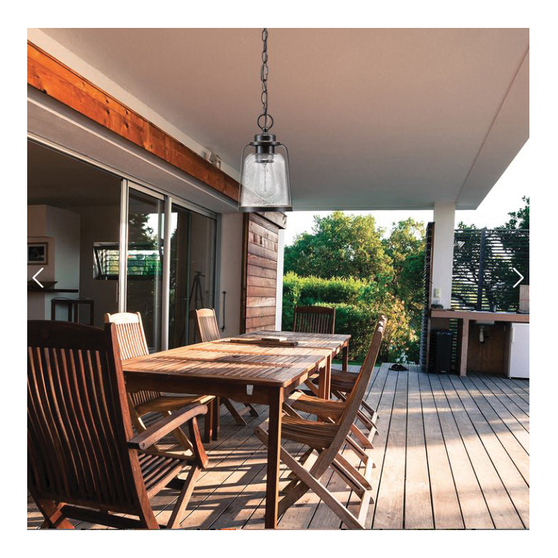 globe Roth Series 44309 Indoor/Outdoor Pendant, 120 V, 1-Lamp, Incandescent, LED Lamp, Metal Fixture, Brown Fixture - 5