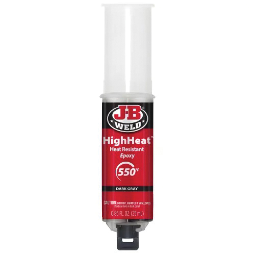 J-B Weld HighHeat 50197 Epoxy Adhesive, Black/White, Paste (Part A), Solid (Part B), 25 mL Syringe - 2