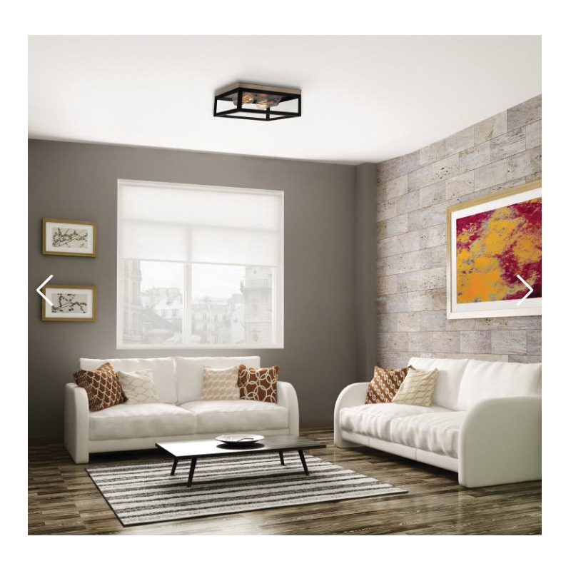 globe Verona Series 65919 Flush-Mount Light, 120 V, 2-Lamp, Incandescent, LED Lamp, Metal Fixture, Dark Bronze Fixture - 5