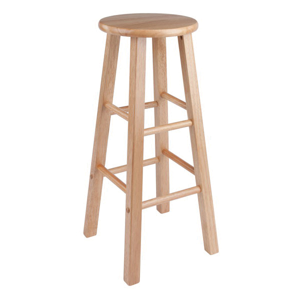 Winsome Element Series 83270 Bar Stool Set, 13.58 in W, 13.58 in D, 28.98 in H, Wood, Wood Seat, Beige, Natural - 3