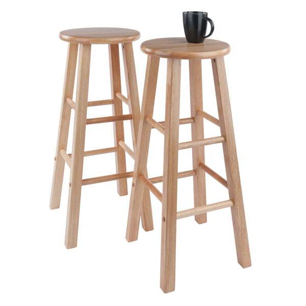 Winsome Element Series 83270 Bar Stool Set, 13.58 in W, 13.58 in D, 28.98 in H, Wood, Wood Seat, Beige, Natural - 4