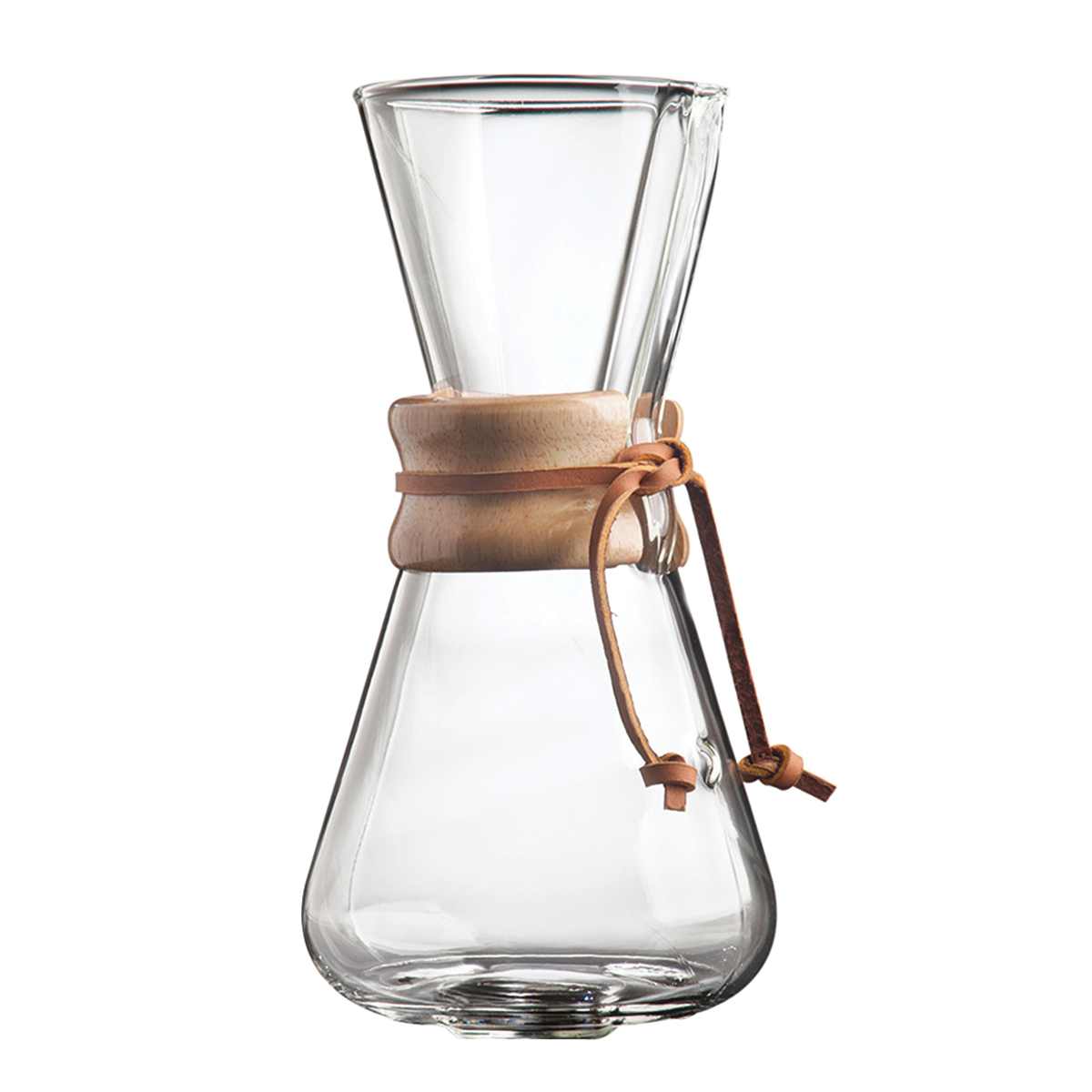 Chemex CM-1C Coffee Pour Over, 1 pt, Glass, Rawhide - 2