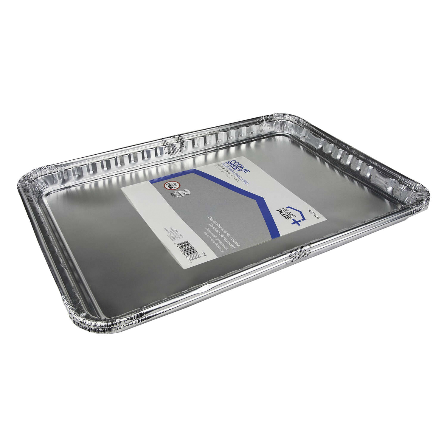 Home Plus D70020 Cookie Sheet, 15-1/2 in L, 10-3/4 in W, Aluminum Foil, Silver - 2