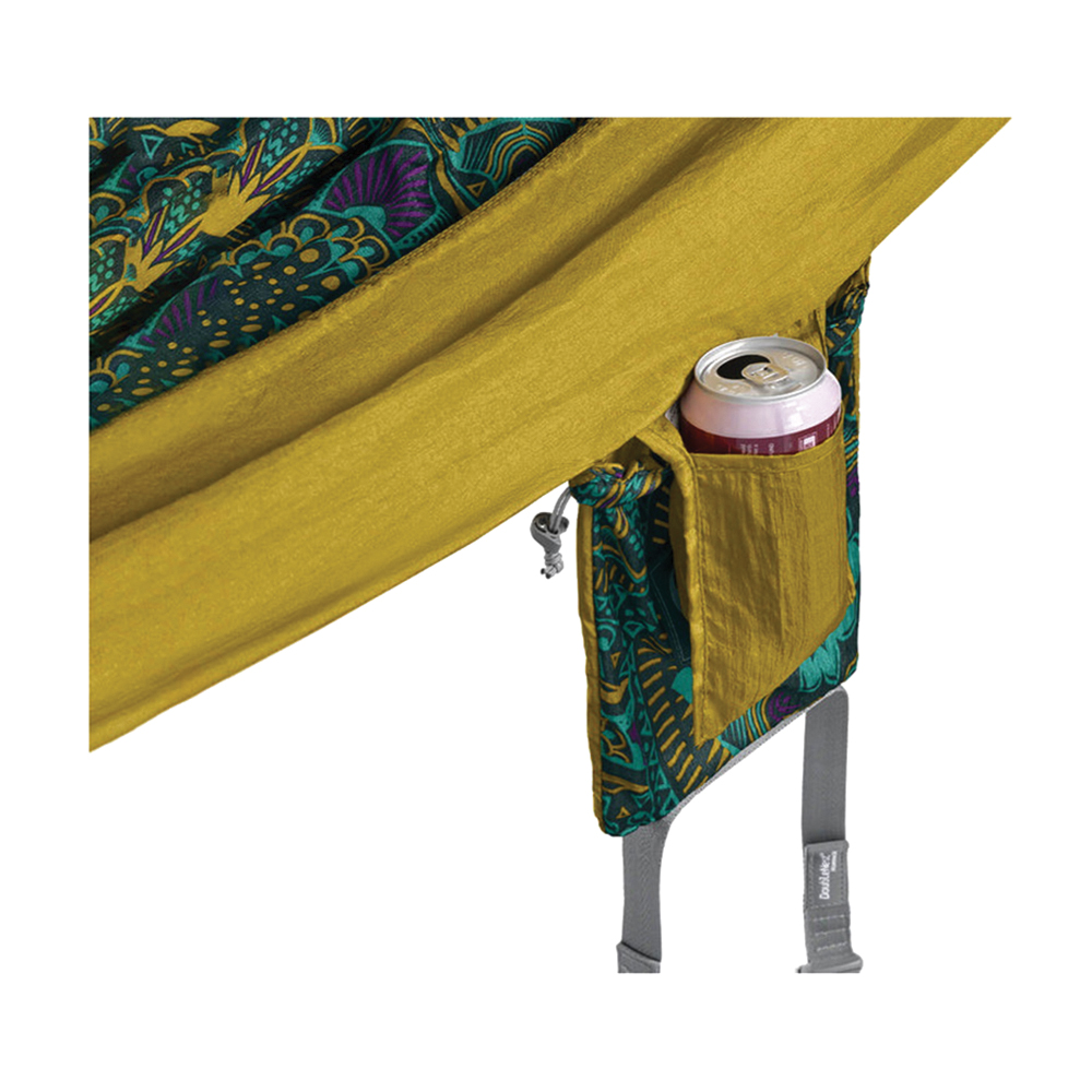ENO DoubleNest DNP272 Hammock, 9 ft 6 in L, 6 ft 4 in W, 400 lb, Carabineer End, Aluminum/Nylon, Gold/Mantra - 2