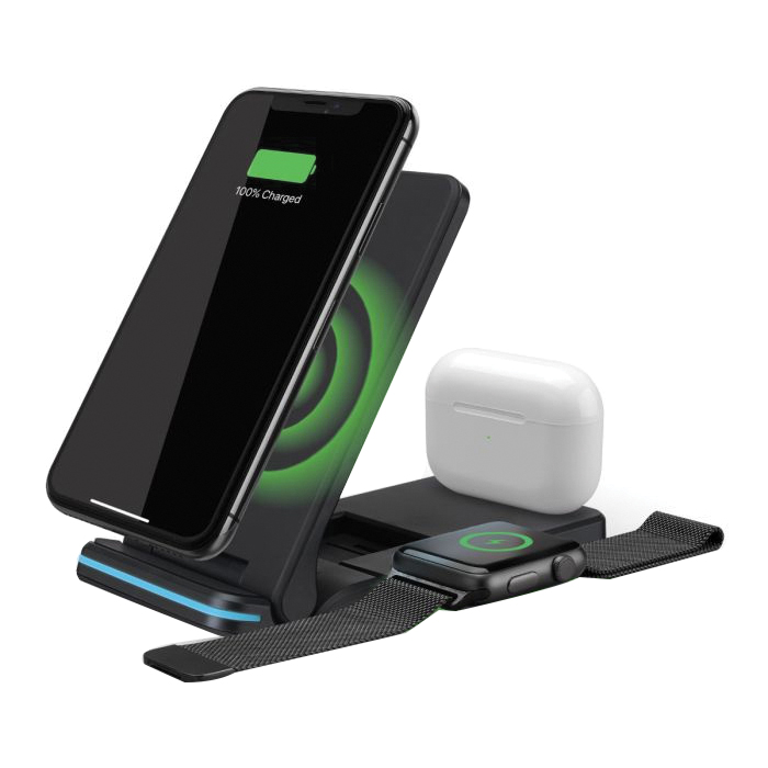 iLIVE IACQ491B 3-in-1 Wireless Charging Stand, 9 V Input, 5 V Output - 2