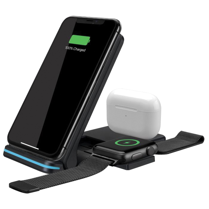 iLIVE IACQ491B 3-in-1 Wireless Charging Stand, 9 V Input, 5 V Output - 4