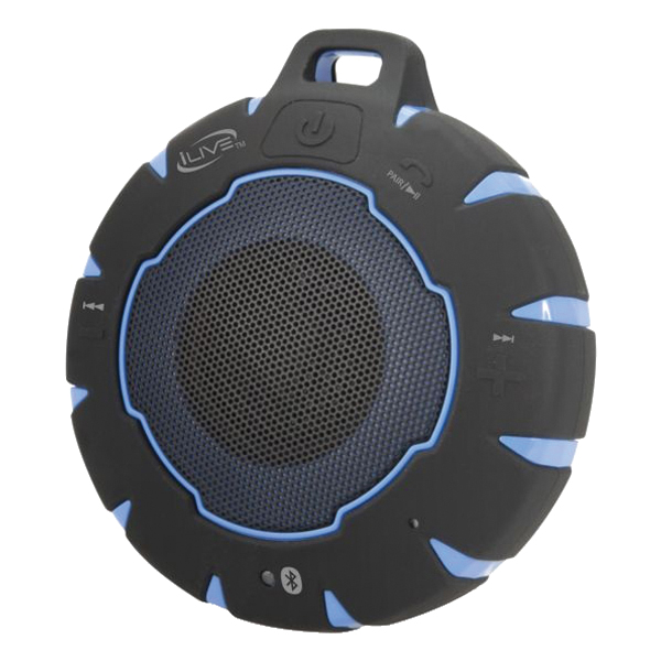 iLIVE ISBW157BU Wireless Speaker, 100 Hz to 10 kHz, Lithium-Ion Battery, 60 ft Wireless Range, Black/Blue - 3