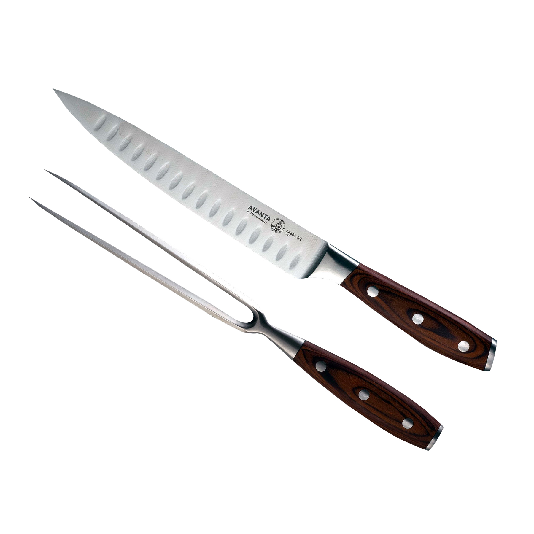 Messermeister Avanta L8000-2KS Carving Set, Stainless Steel, Brown/Silver, 2-Piece - 2