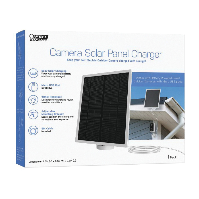 Feit Electric PANEL/SOL/CAM Smart Camera Solar Panel Charger, White Housing - 2