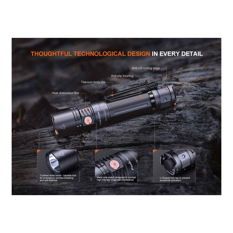 Fenix PD36R Rechargeable Flashlight, 5000 mAh, Lithium-Ion Battery, LED Lamp, 1600 Lumens, 1299 ft Beam Distance - 4