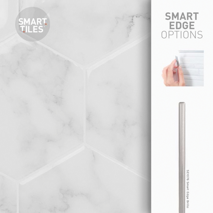 Smart Tiles SM1190G-04-QG Hexa Yule Wall Tile, 10-1/2 in L, 9-1/2 in W, Straight Edge, Interlocking Pattern, Vinyl - 5