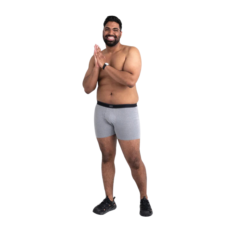 Saxx Daytripper SXBB11F_GRA-SM Boxer Brief, S, Elastane/Polyester, Gray Heather, 29 to 32 in, 5 in L Inseam - 3