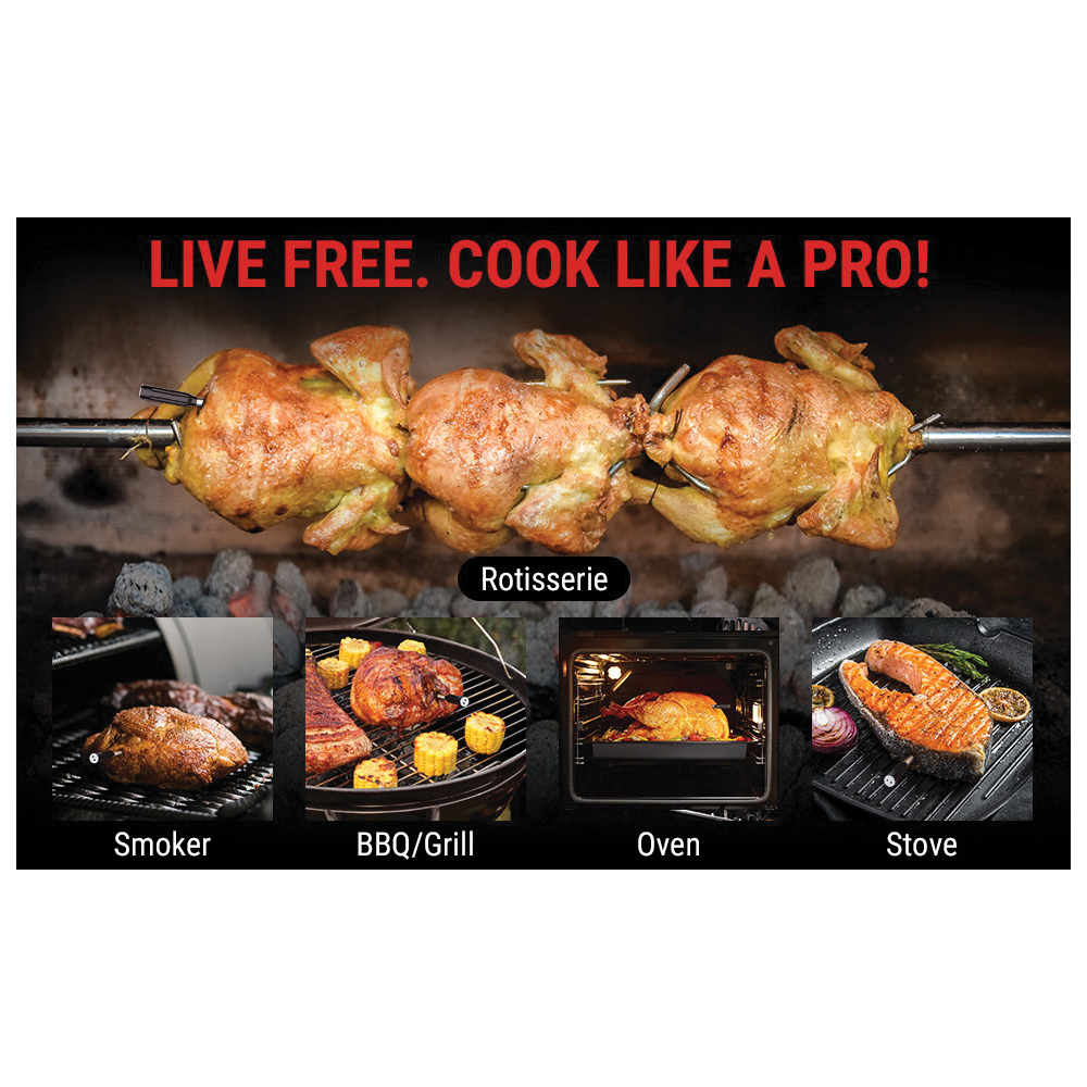 ThermoPro TP960W Meat Thermometer, 500 ft, Backlight Display, Dual Sensor, 3-3/4, 6 in L Probe, Red - 5