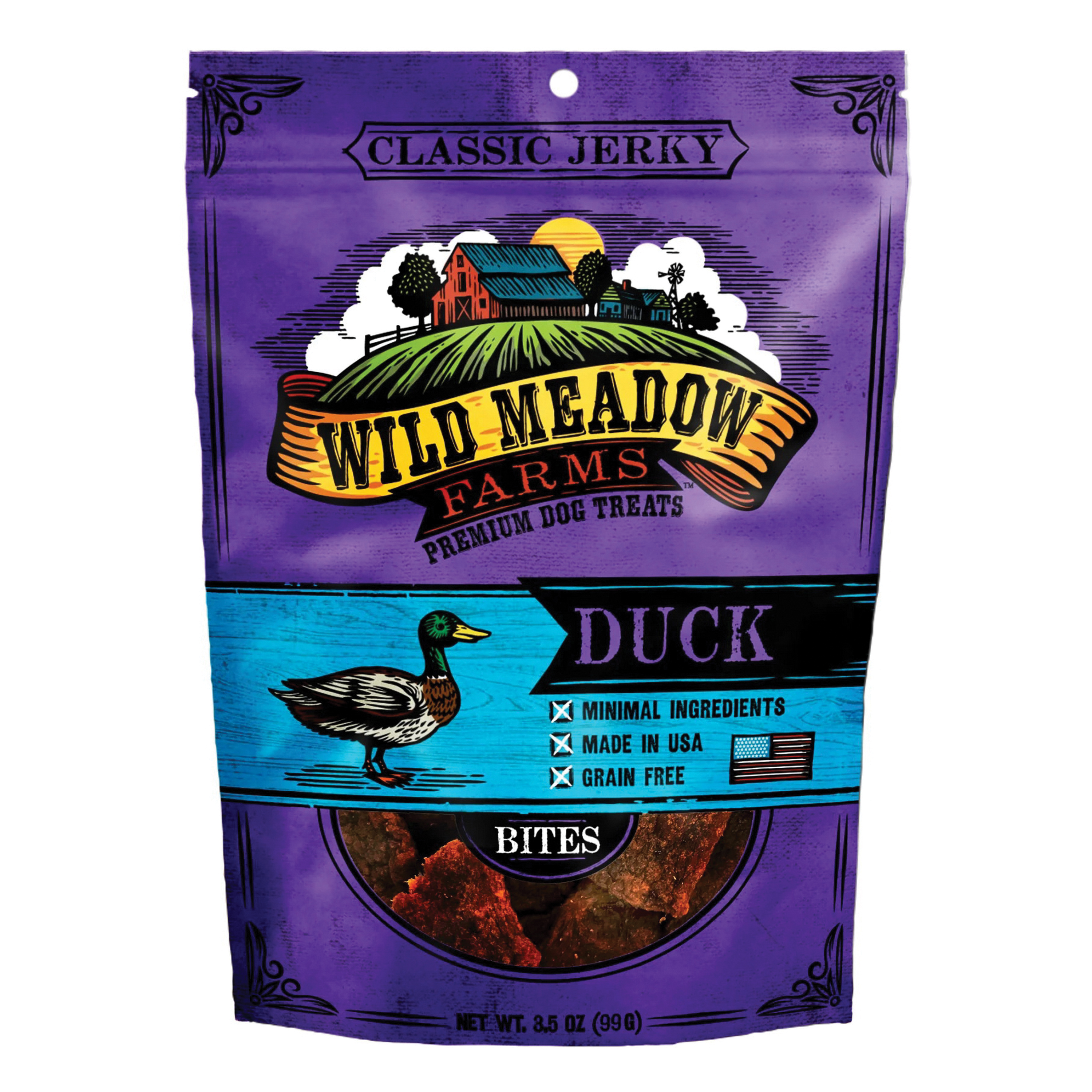 Wild Meadow Farms Classic Jerky Series WMCDB857 Dog Treat, Duck, 4 oz - 2