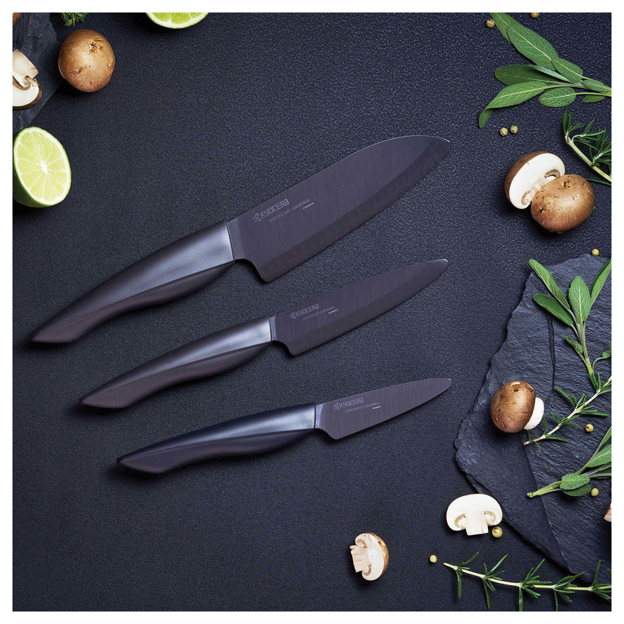 Kyocera INNOVATIONblack ZK-075 BK Paring Knife, 3 in L Blade, Ceramic Blade, ABS Handle, Black Handle - 3