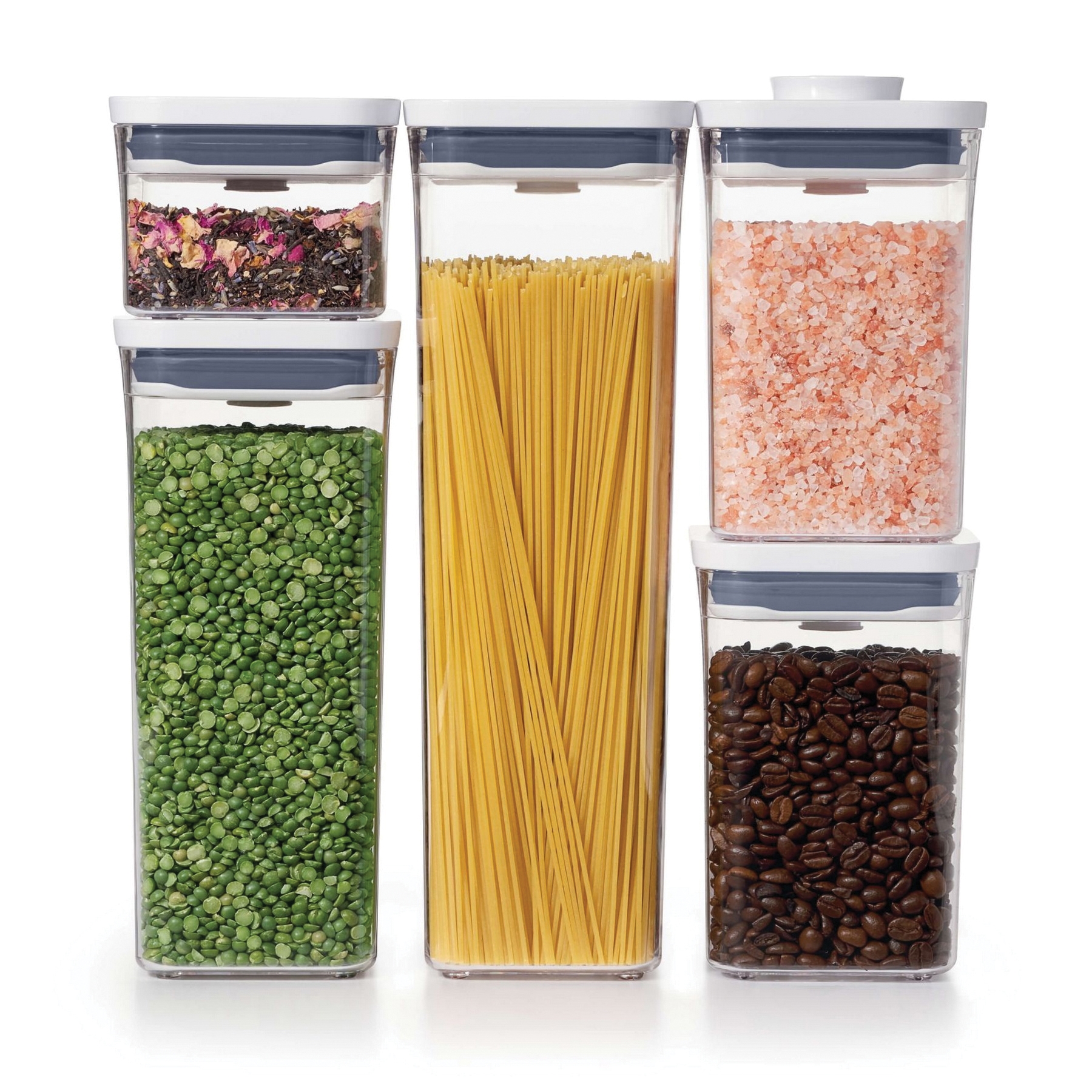 Good Grips 11235900 Series Pop Container Set, Square, Gray, 5/PK - 2
