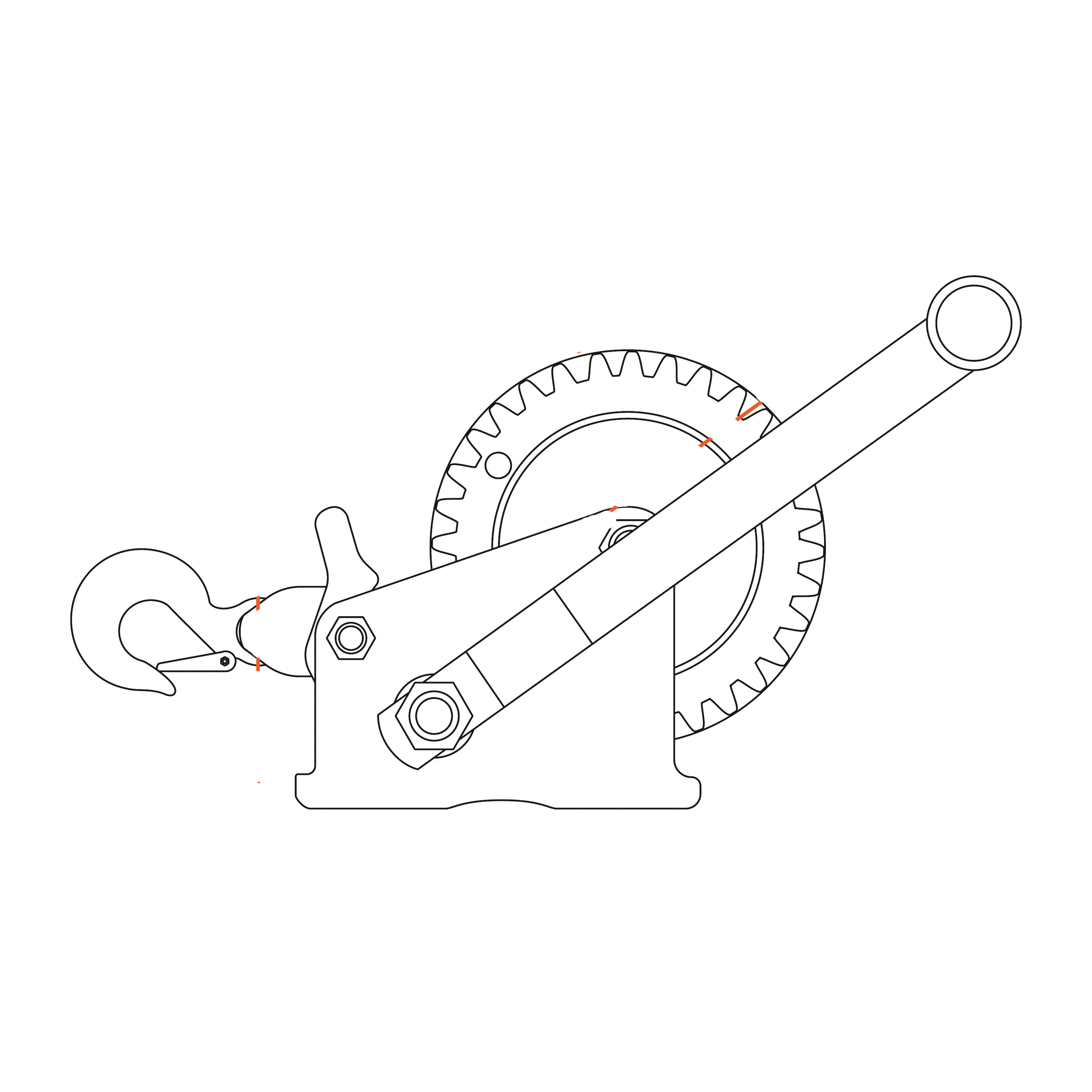 Curt 29435 Hand Crank Winch with 15 ft Strap, Electric, 1400 lb, Steel - 2
