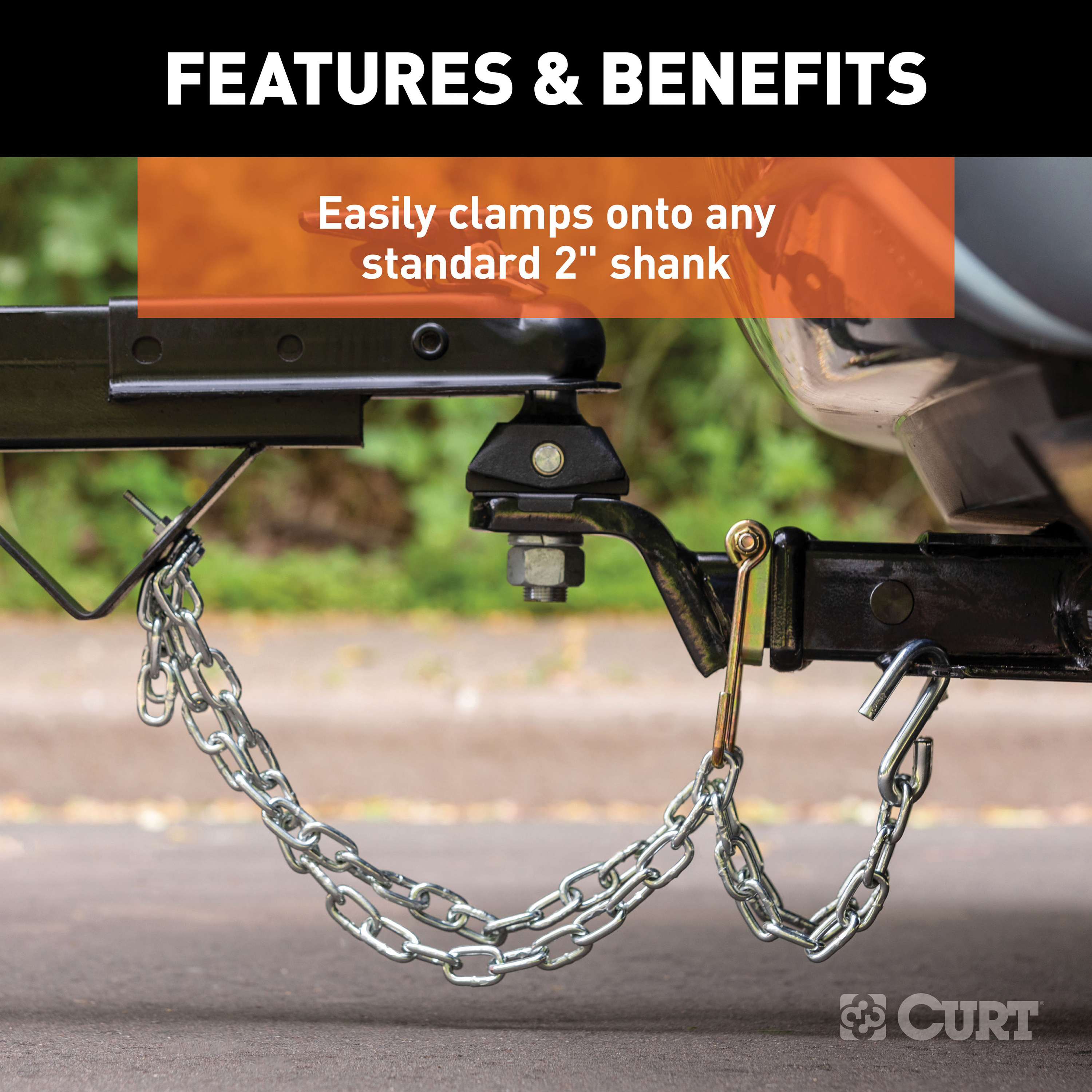 Curt 45806 Trailer Safety Chain Holder Bracket, Carbon Steel, Zinc - 4
