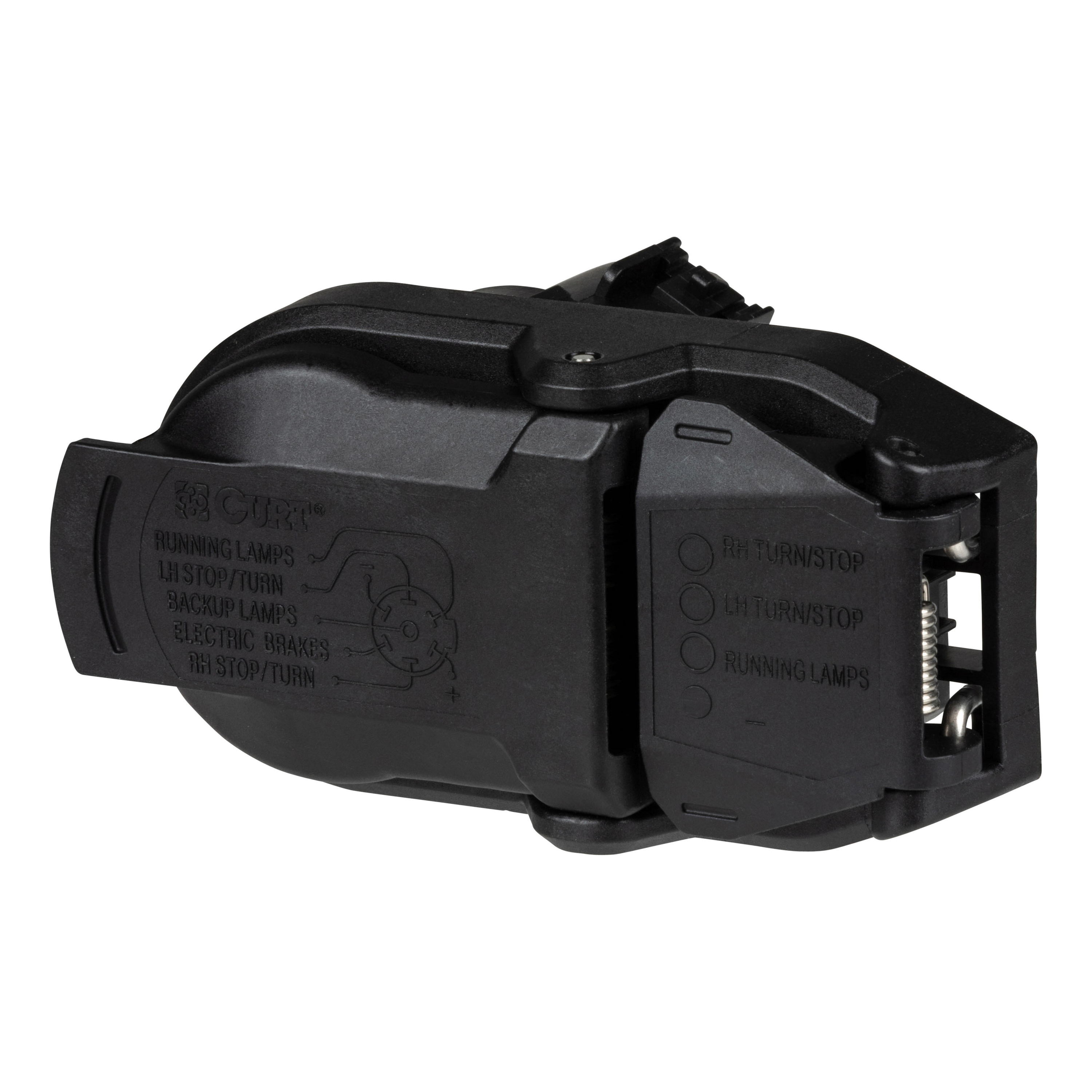 Curt 57020 Dual-Output Connector Plug, 12 V, Black - 2