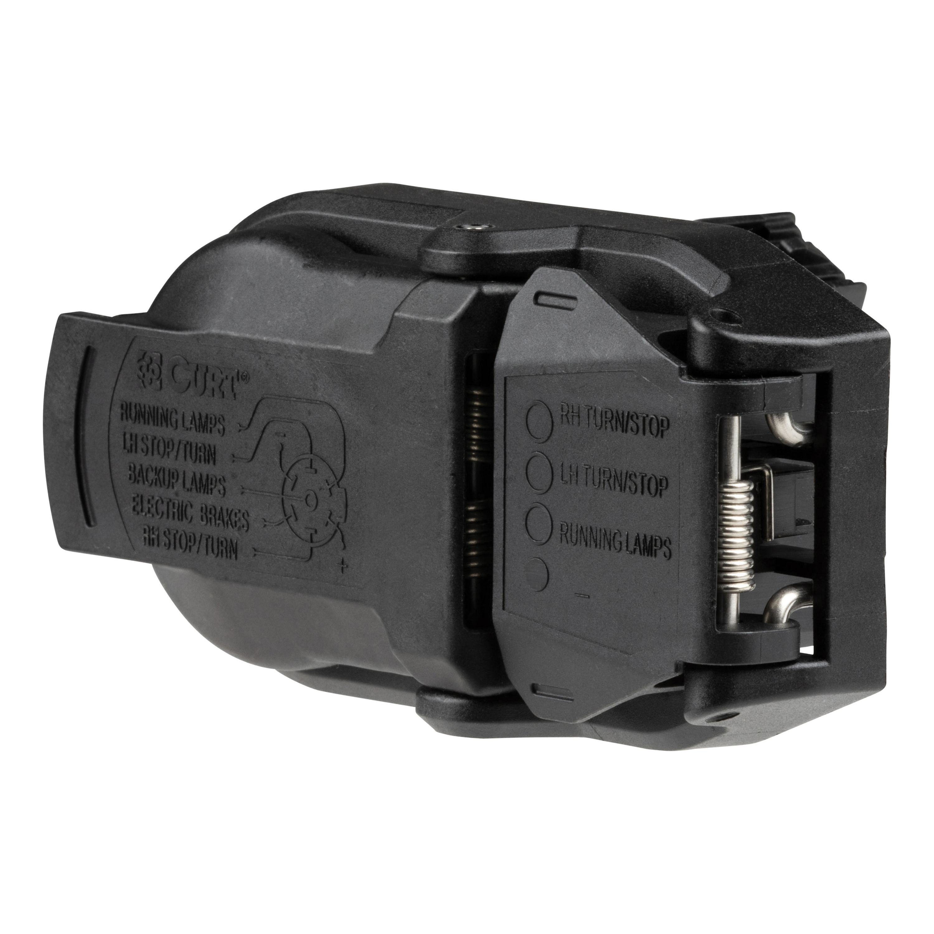 Curt 57020 Dual-Output Connector Plug, 12 V, Black - 4