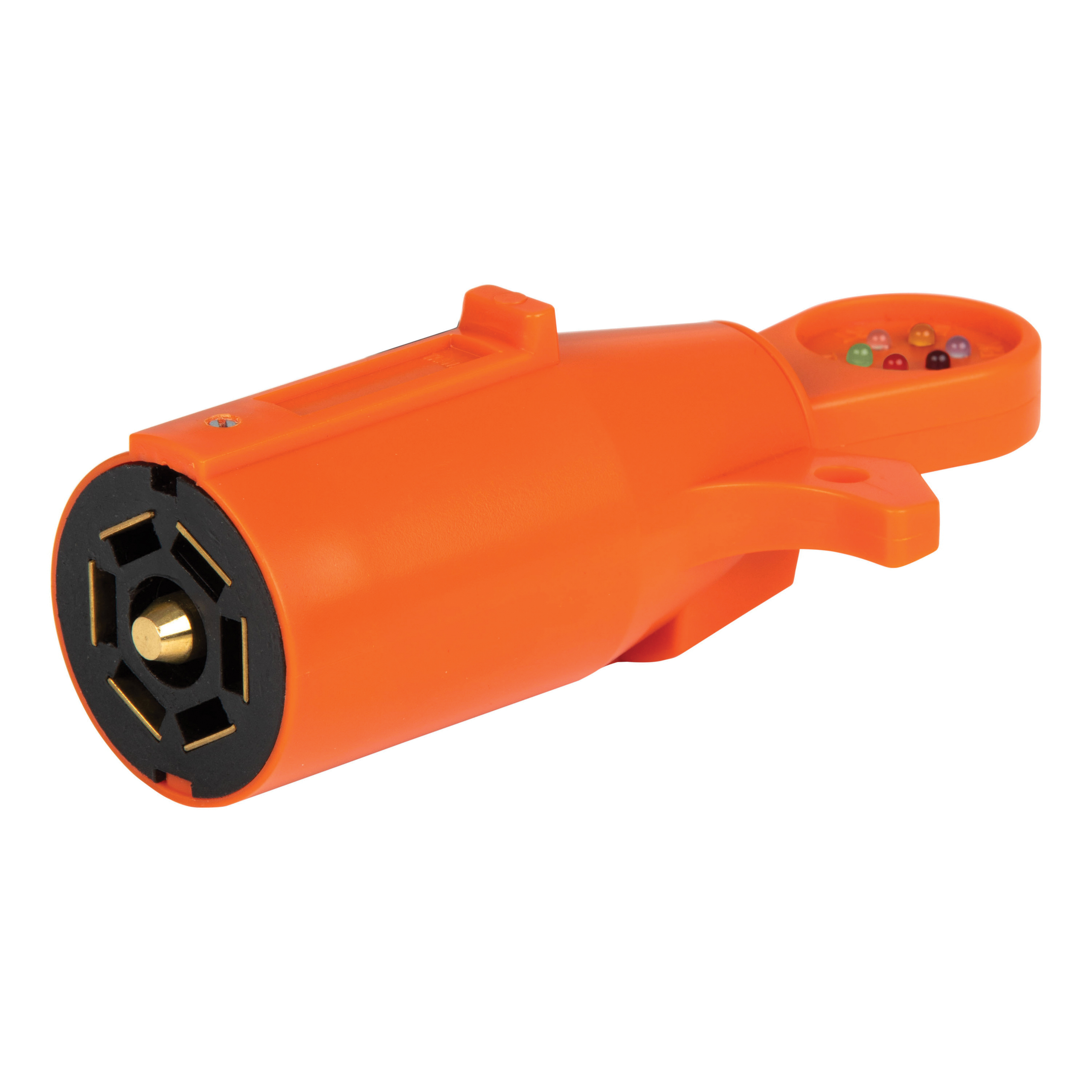 Curt 58273 7-Way RV Blade Connector Tester, LED Display, Orange - 3