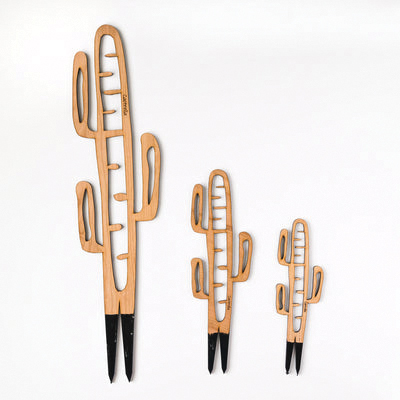 Treleaf Cactrella SKCACRCH Cactus Staked Trellis, 12 in OAL, 5 in OAW, 12 in OAH, Wood, Cherry/Coated - 2
