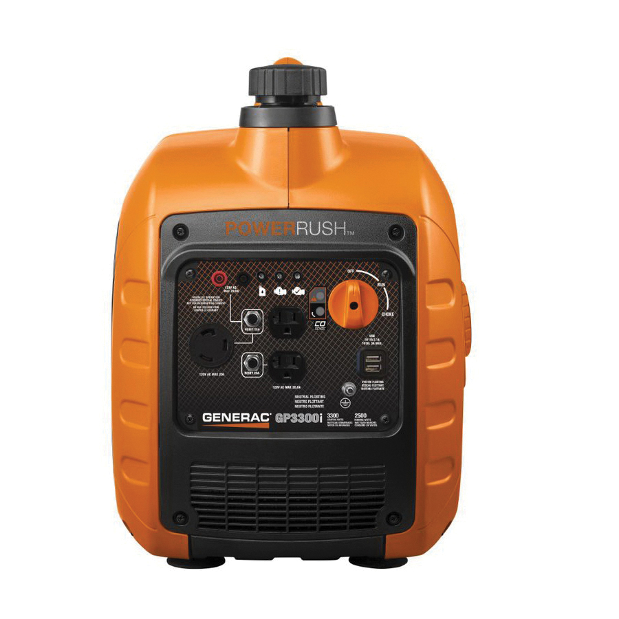 Generac GP Series 7153 Portable Generator, 20.83 A, 120 V, 2500 W Output, Gas, 1.06 gal Tank, 4.5, 7 hr Run Time - 2