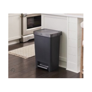 Rubbermaid Premier III Series 2120983 Step-On Trash Can, 13 gal, Plastic, Charcoal, Lid - 3