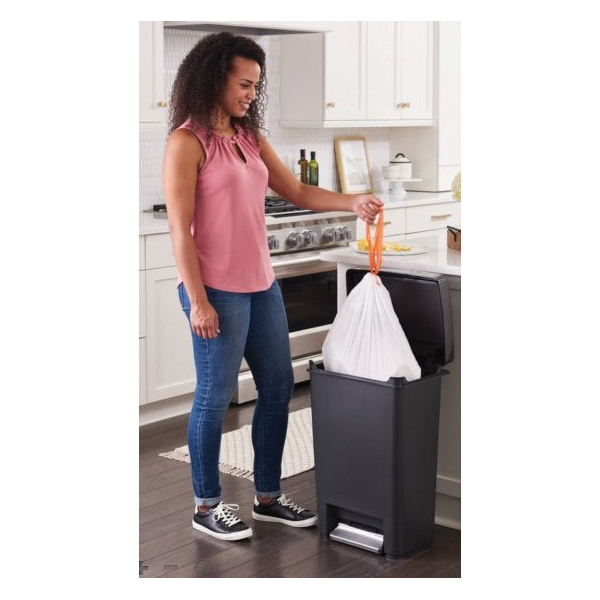 Rubbermaid Premier III Series 2120983 Step-On Trash Can, 13 gal, Plastic, Charcoal, Lid - 5