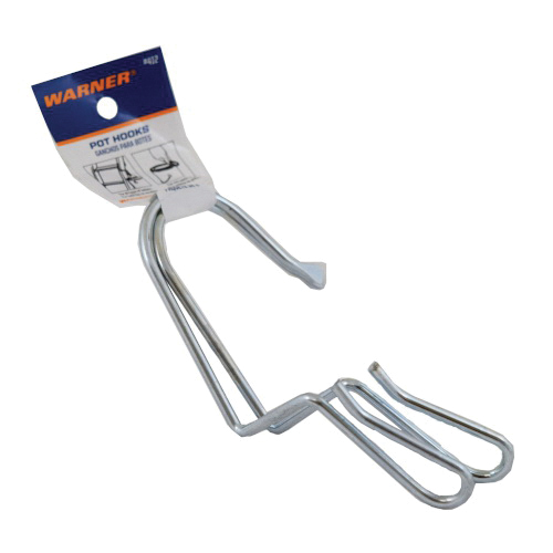 Warner 412 Pot Hook, Steel, Nickel-Plated