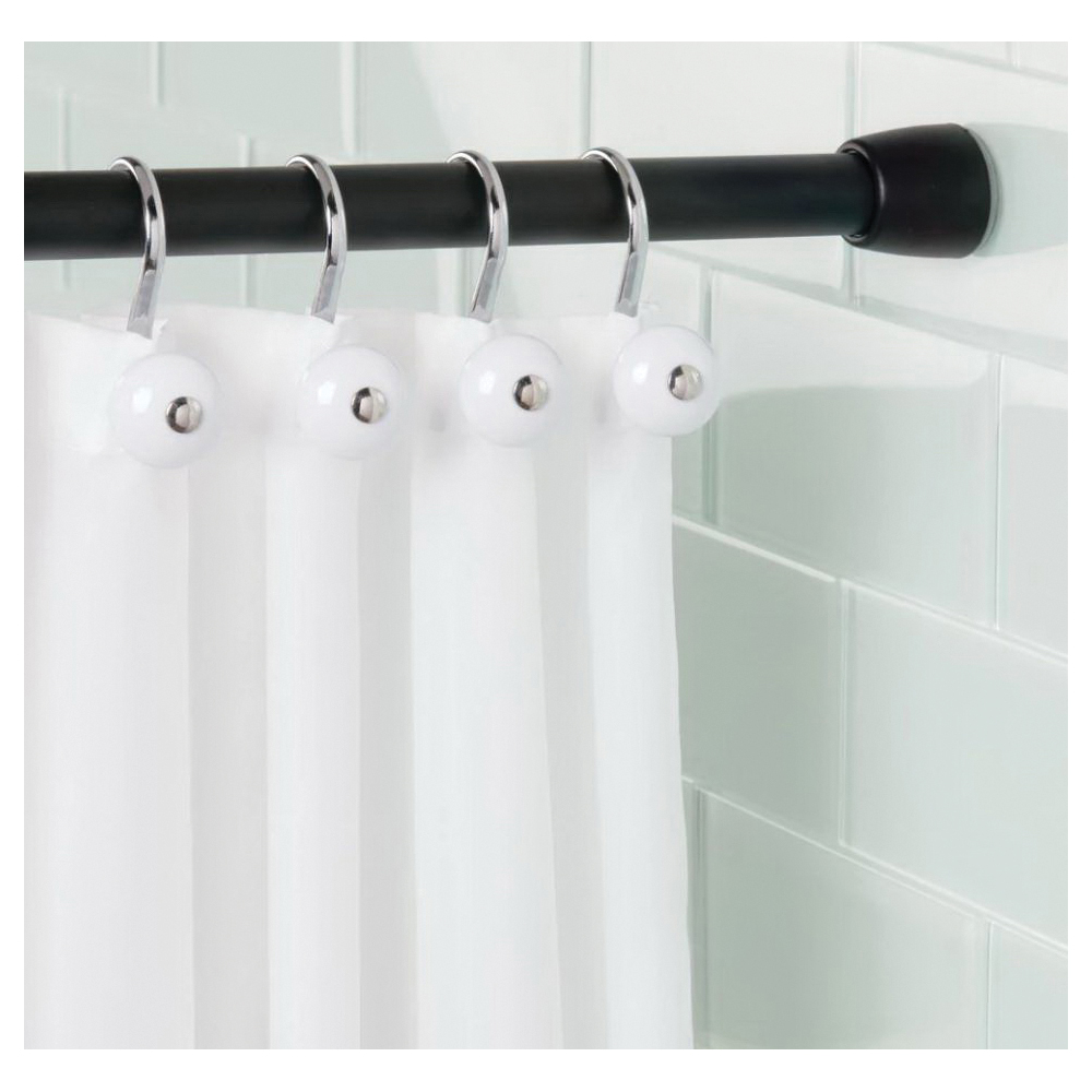 iDESIGN Cameo 78474 Tension Curtain Rod, 42 in OAL, Steel, Matte Black - 2