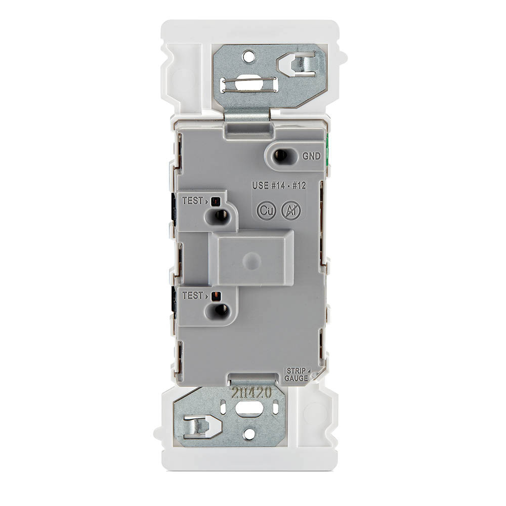 Decora Edge Series E5601-0MW Residential-Grade Rocker Switch, 15 A, 120/277 VAC, Side Lever Terminal, White - 3
