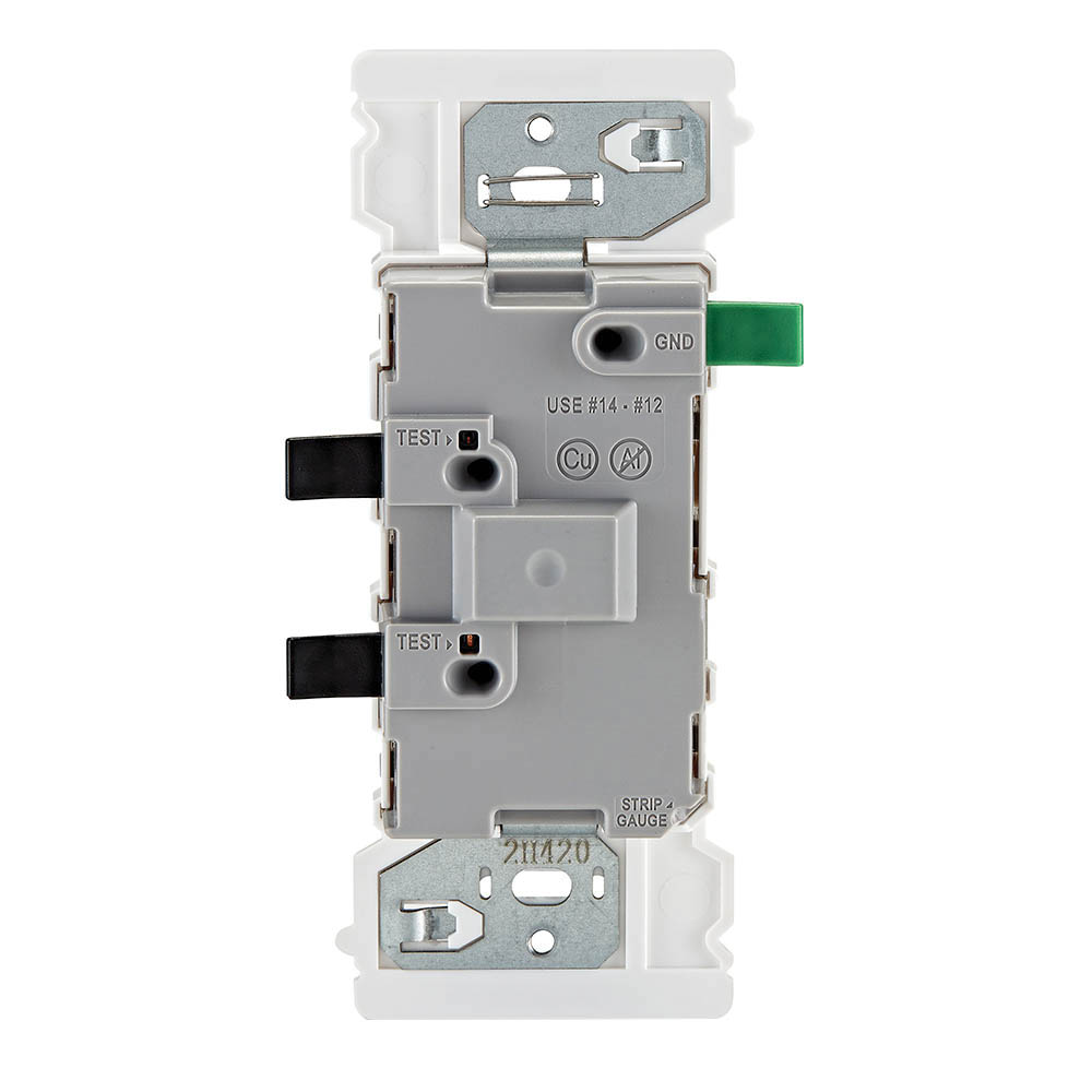 Decora Edge Series E5601-0MW Residential-Grade Rocker Switch, 15 A, 120/277 VAC, Side Lever Terminal, White - 4