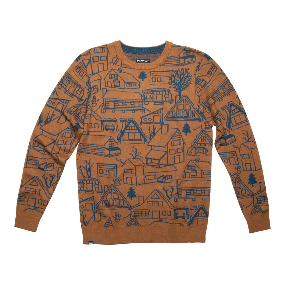 Kavu 5134-2052-4 Highline Sweater, XL, 45 to 47 in Chest, It Takes A Village, Crew Neck, Acrylic/Nylon/Polyester/Wool - 2