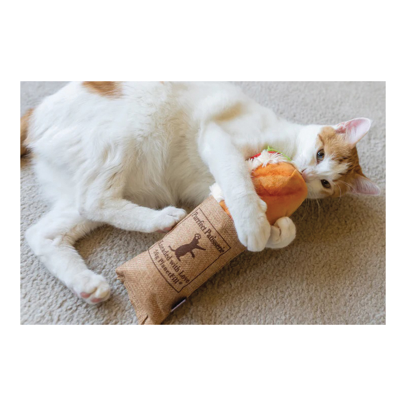 P.L.A.Y. Feline Frenzy Kicker Series PY7145AMF Cat Toy, Tuna Baguette, Plastic - 2