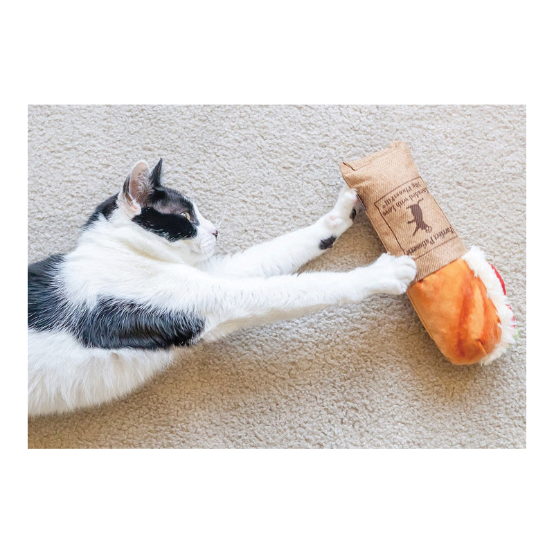 P.L.A.Y. Feline Frenzy Kicker Series PY7145AMF Cat Toy, Tuna Baguette, Plastic - 3