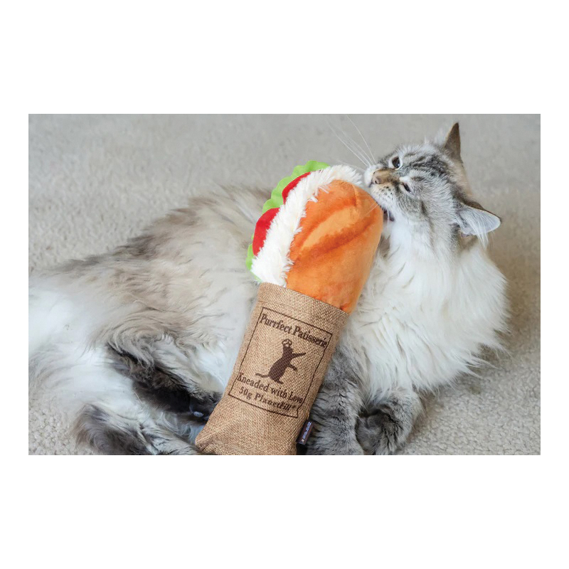 P.L.A.Y. Feline Frenzy Kicker Series PY7145AMF Cat Toy, Tuna Baguette, Plastic - 4