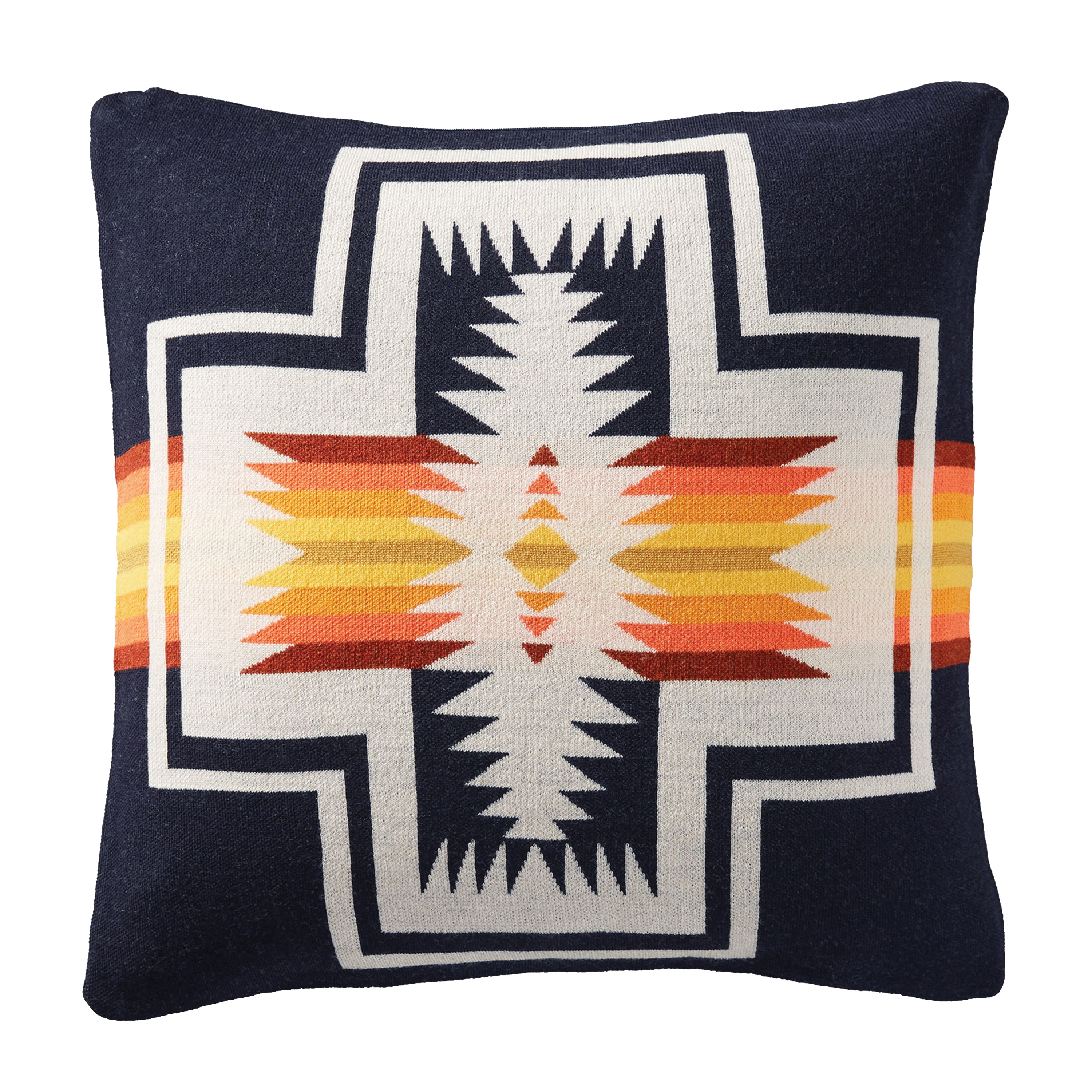 Pendleton 74235 Harding Knit Pillow, 20 in L, 20 in W, One-Size Pillow, Feather Fill, Navy