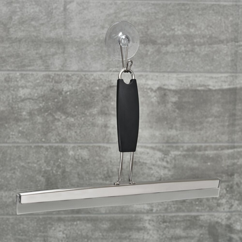 Interdesign 58940 Noir Squeegee, 12 in Blade, Stainless Steel Blade, Black - 2