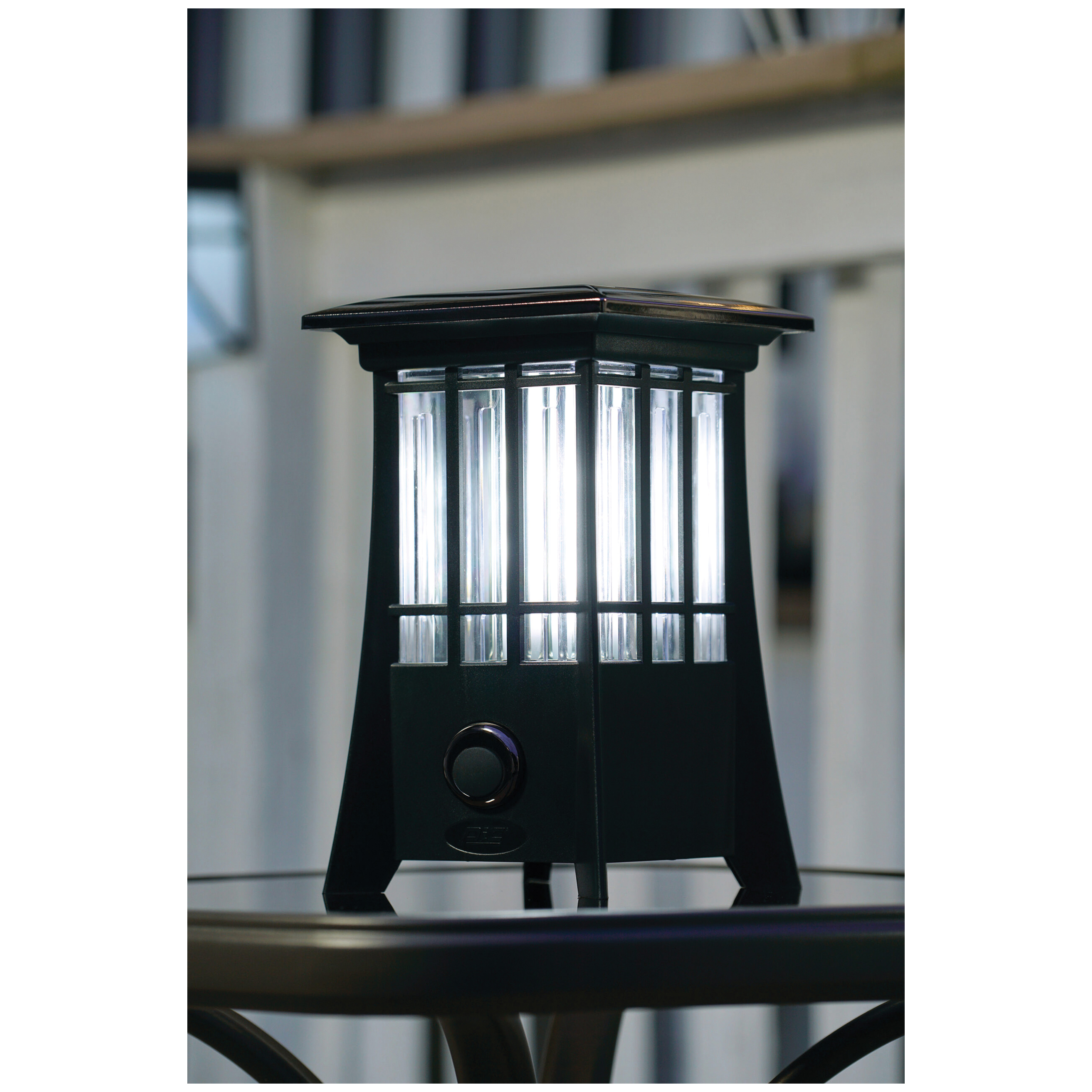 PIC PIC-99188 Solar Patio Lantern Bug Zapper, 600 V, LED Lamp, Black - 2