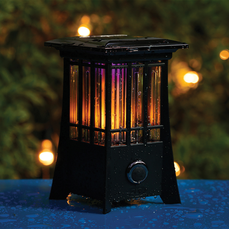 PIC PIC-99188 Solar Patio Lantern Bug Zapper, 600 V, LED Lamp, Black - 3
