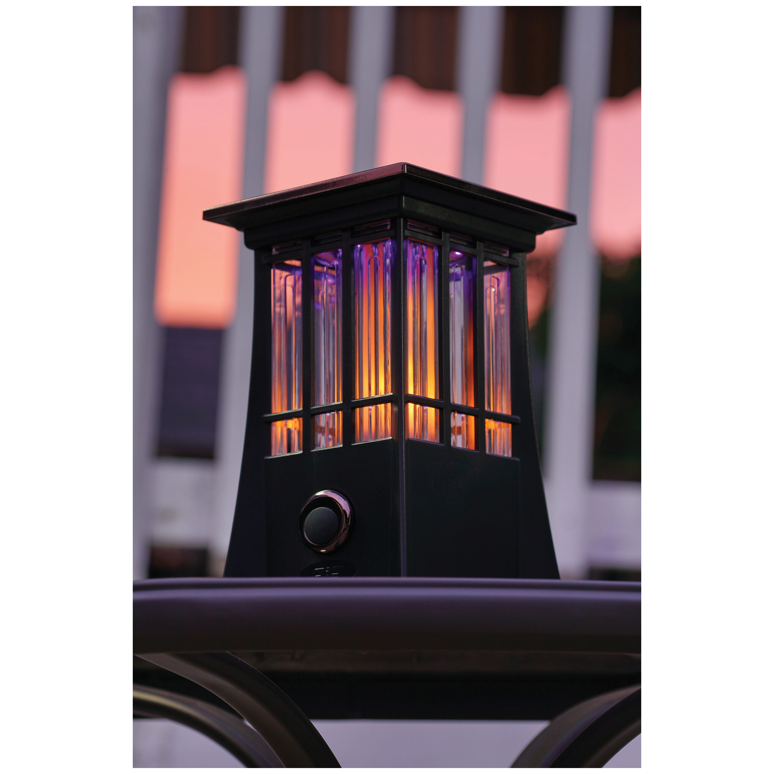 PIC PIC-99188 Solar Patio Lantern Bug Zapper, 600 V, LED Lamp, Black - 4