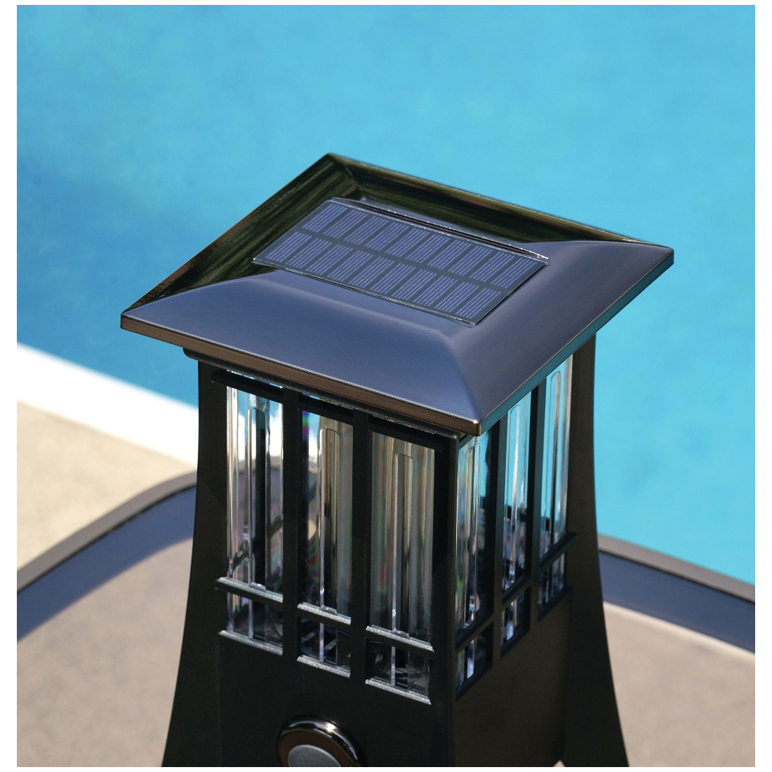 PIC PIC-99188 Solar Patio Lantern Bug Zapper, 600 V, LED Lamp, Black - 5