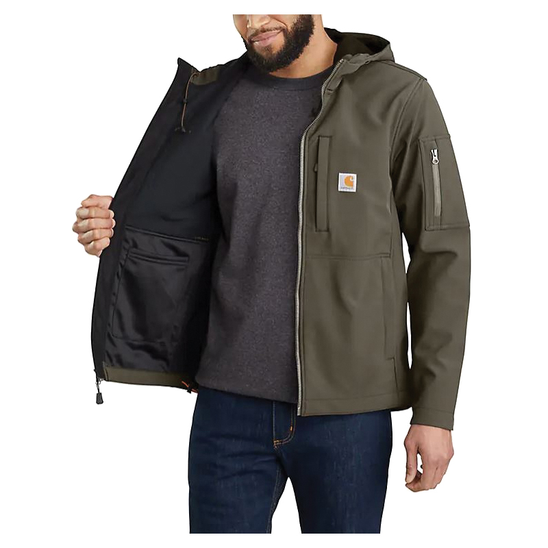 Carhartt RAIN DEFENDER 103829-217-S Hooded Jacket, S, Nylon/Spandex, Tarmac, Mock Neck, Zipper Closure, Regular - 2
