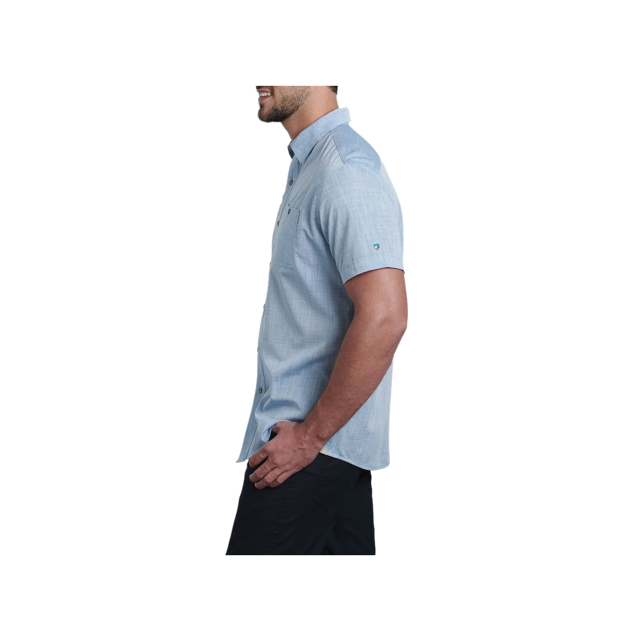 Kuhl KARIB Series 7460-HRBL-M Shirt, M, Cotton/Polyester, Horizon Blue, Stripe, Button Down, Short Sleeve, Klassik Fit - 3