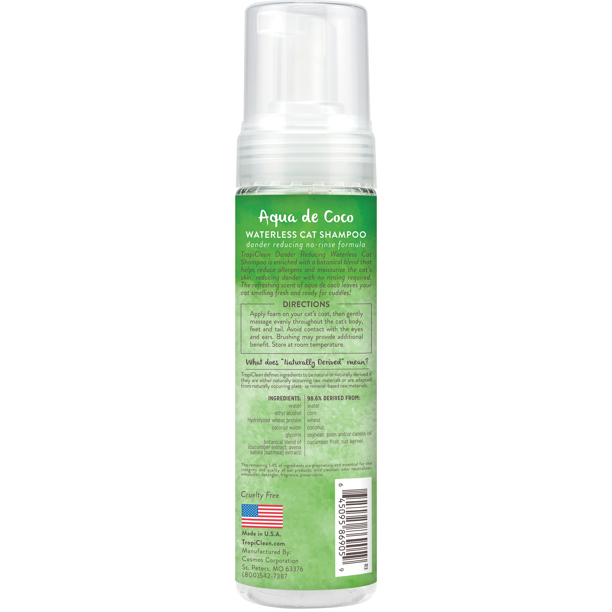 TropiClean TRDRWS7.4ZCT Dander Reducing Waterless Shampoo, Aqua De Coco, 7.4 oz - 2
