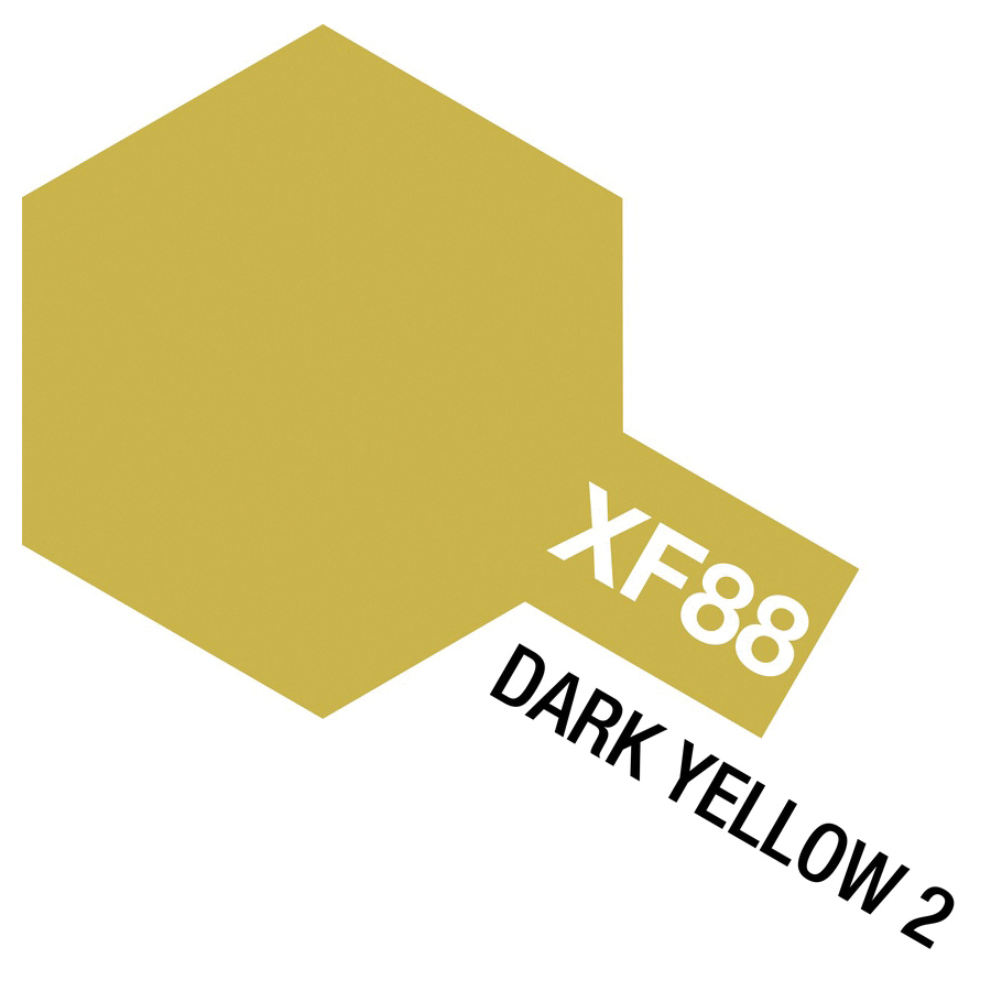 Tamiya XF Series 81788 Acrylic Paint, Flat, Dark Yellow 2, 10 mL, Bottle - 2