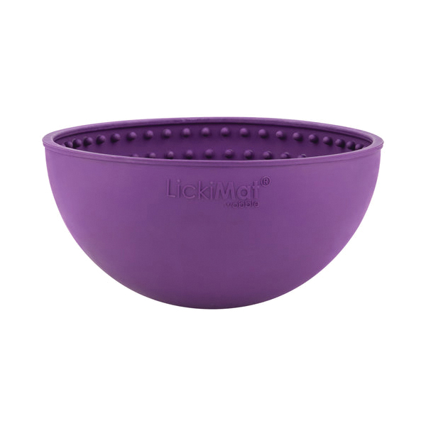 LickiMat LM5801PU-R Wobble Feeder, 6-1/2 in Dia, Natural Rubber, Purple - 4